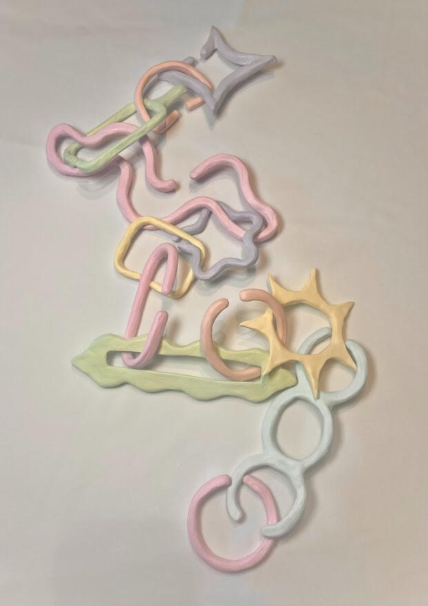 untitled (link) [2025] Air dry clay, acrylic paint