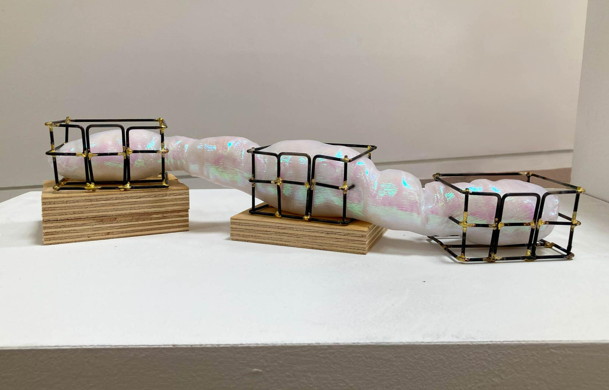 untitled (grids) [2025] Steel, fabric, polyester stuffing