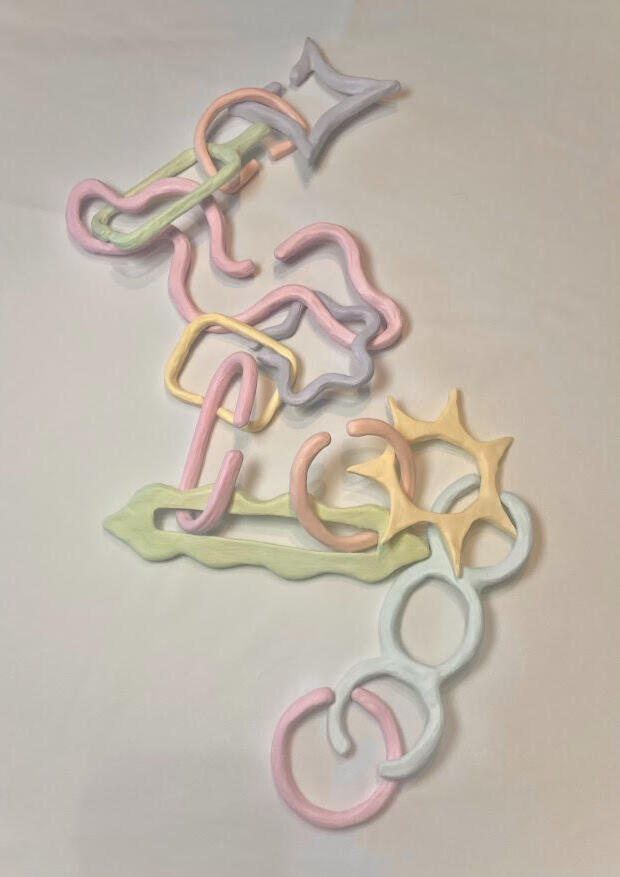 untitled (link) [2025] Air dry clay, acrylic paint