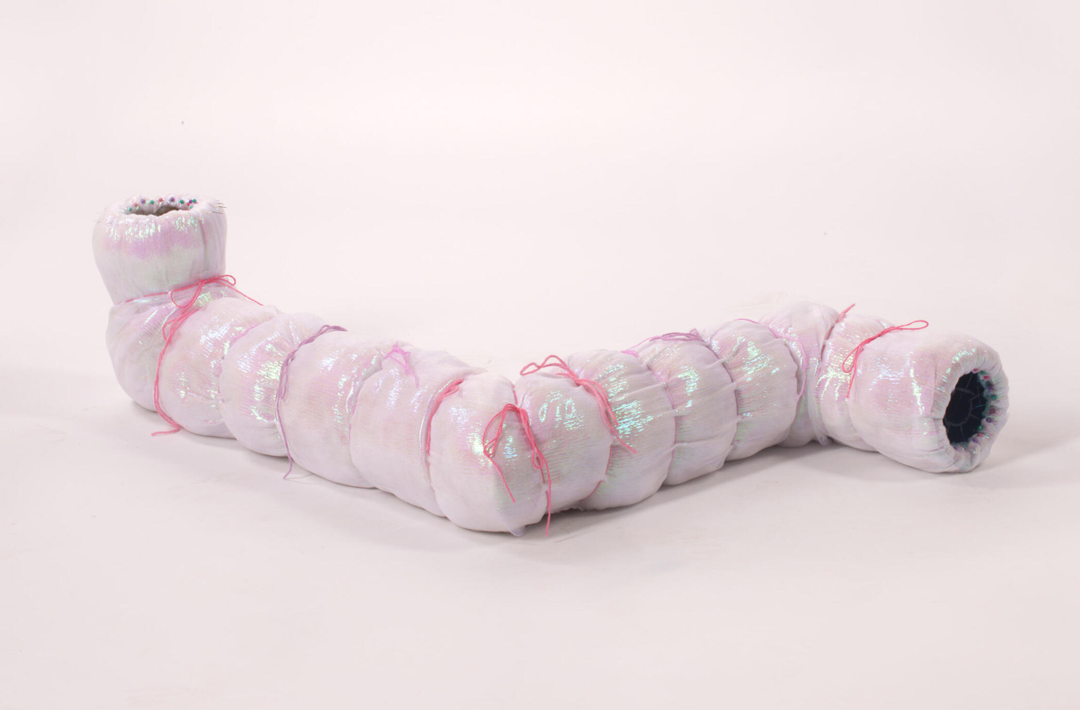 passing through [2025] Cardboard, fabric, polyester stuffing, embroidery thread, pins