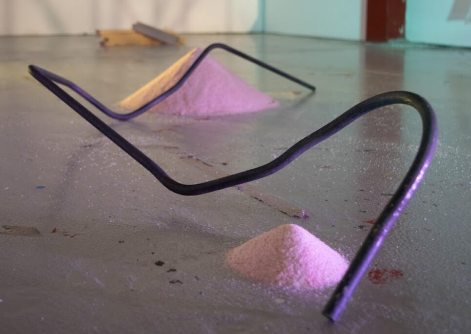 untitled (salt) [2026] Pink salt, steel